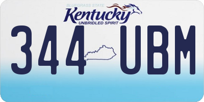 KY license plate 344UBM