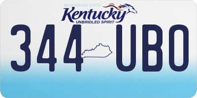 KY license plate 344UBO