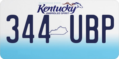 KY license plate 344UBP