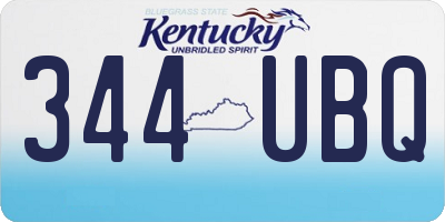 KY license plate 344UBQ