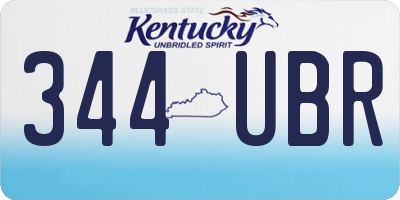 KY license plate 344UBR