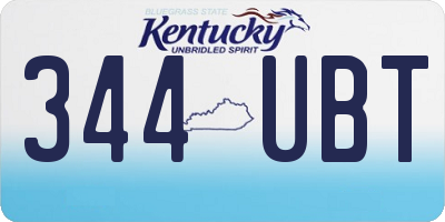 KY license plate 344UBT