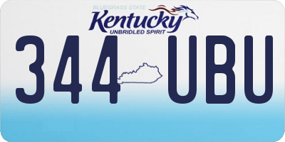 KY license plate 344UBU