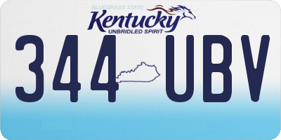 KY license plate 344UBV