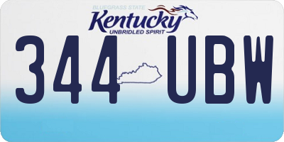 KY license plate 344UBW