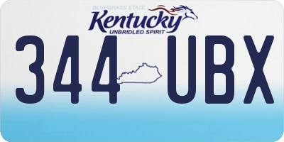 KY license plate 344UBX