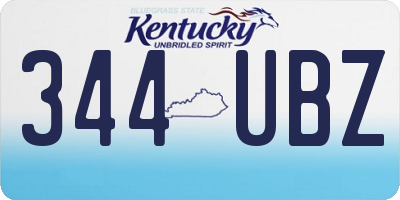 KY license plate 344UBZ