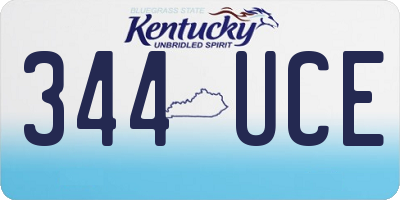 KY license plate 344UCE
