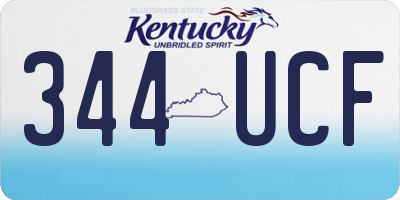 KY license plate 344UCF