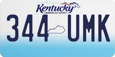 KY license plate 344UMK