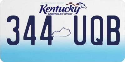 KY license plate 344UQB