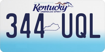KY license plate 344UQL