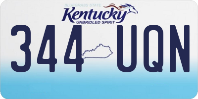 KY license plate 344UQN