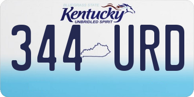KY license plate 344URD