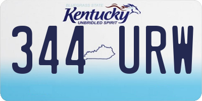 KY license plate 344URW