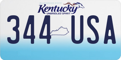 KY license plate 344USA