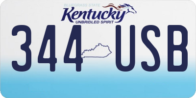 KY license plate 344USB