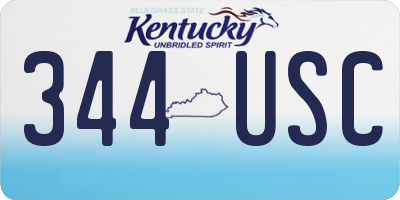 KY license plate 344USC