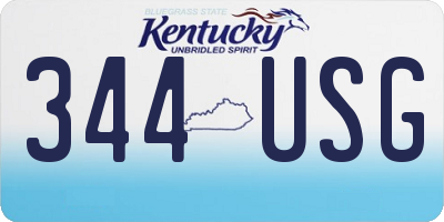 KY license plate 344USG