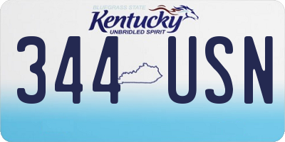 KY license plate 344USN