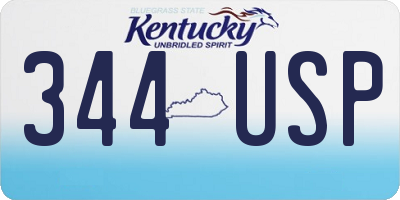 KY license plate 344USP