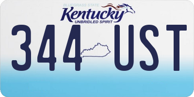 KY license plate 344UST