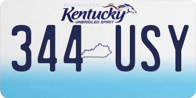 KY license plate 344USY