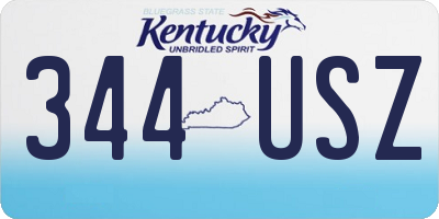 KY license plate 344USZ
