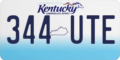 KY license plate 344UTE