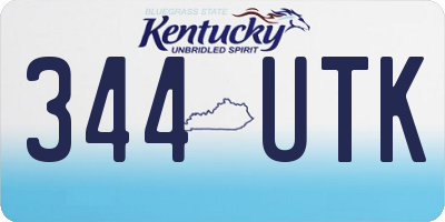 KY license plate 344UTK