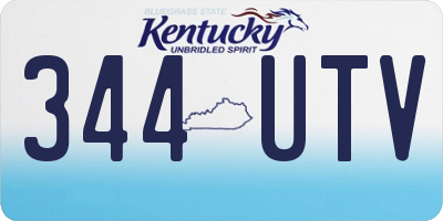 KY license plate 344UTV