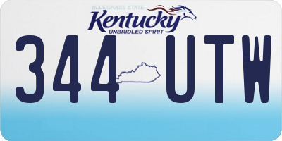KY license plate 344UTW