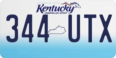 KY license plate 344UTX