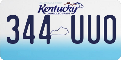 KY license plate 344UUO