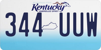KY license plate 344UUW