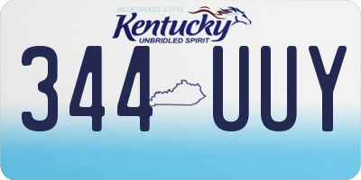 KY license plate 344UUY