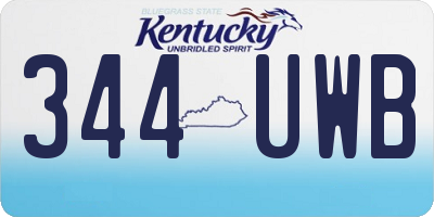KY license plate 344UWB