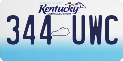 KY license plate 344UWC