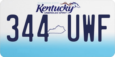 KY license plate 344UWF