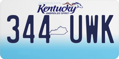 KY license plate 344UWK