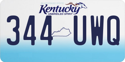 KY license plate 344UWQ