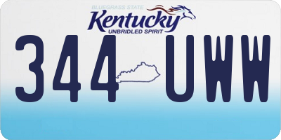 KY license plate 344UWW