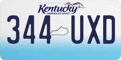 KY license plate 344UXD