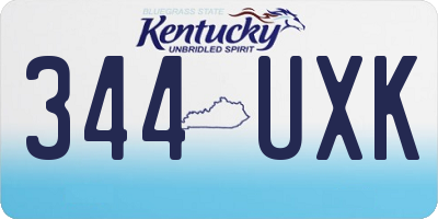 KY license plate 344UXK