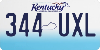 KY license plate 344UXL