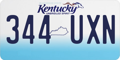 KY license plate 344UXN