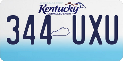 KY license plate 344UXU