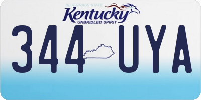 KY license plate 344UYA