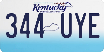 KY license plate 344UYE