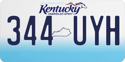 KY license plate 344UYH